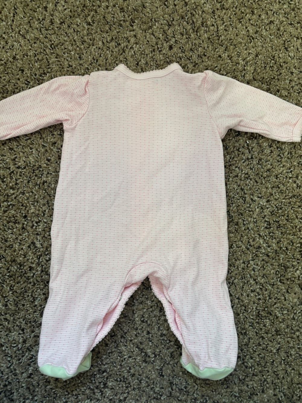 Little Me Pink Footed One-Piece with Frog Appliqués - Picture 4 of 4